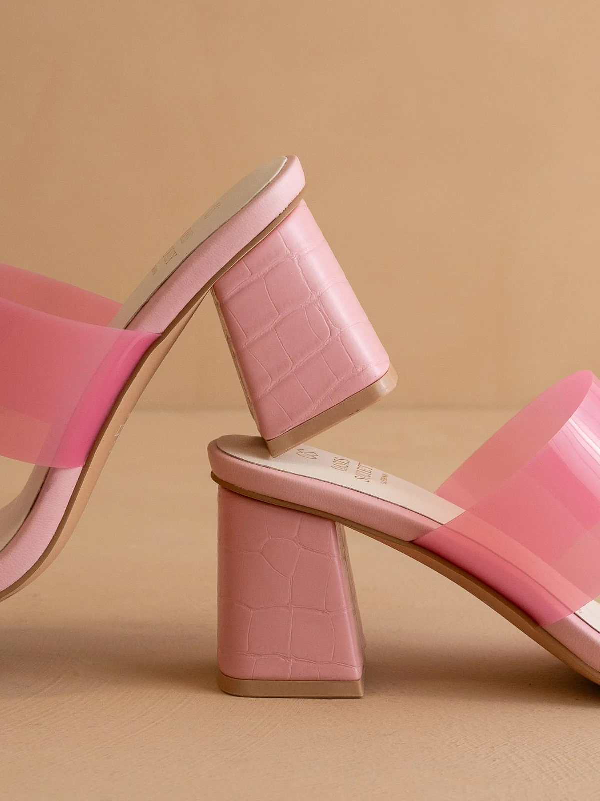 The Bagan | Pink Transparent Sandal Heel *FINAL SALE* - Image 3