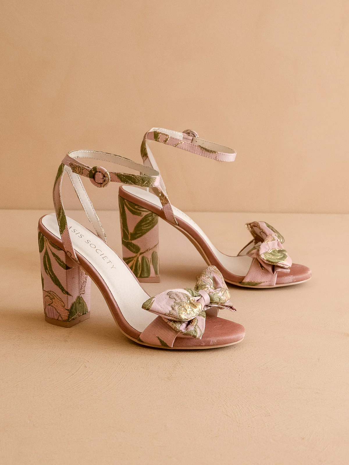 The Celine | Rose Garden Bow Block Heel - Image 3