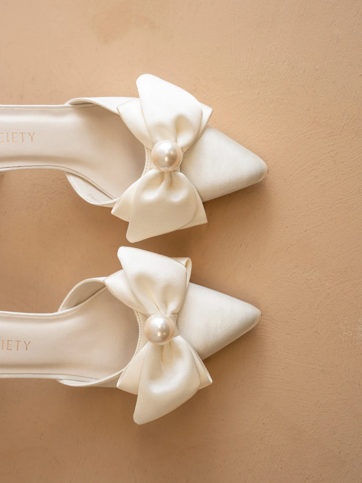 The Colette | Ivory Pearl Bow Bridal Heel - Image 3