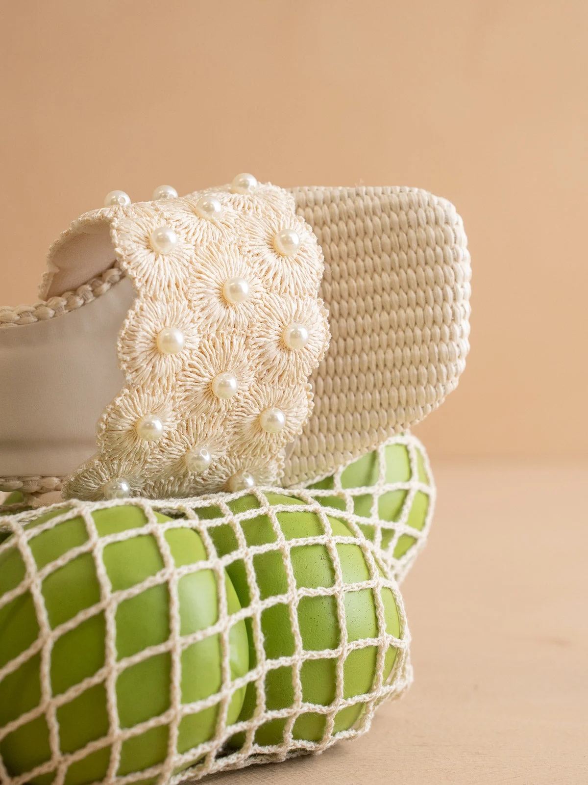 The Holland | Ivory Pearl Raffia Block Heel Mule - Image 3
