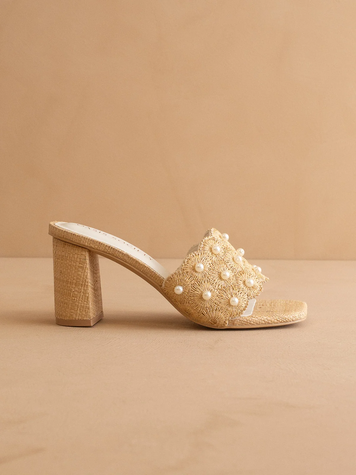 The Holland | Natural Pearl Raffia Block Heel Mule - Image 3