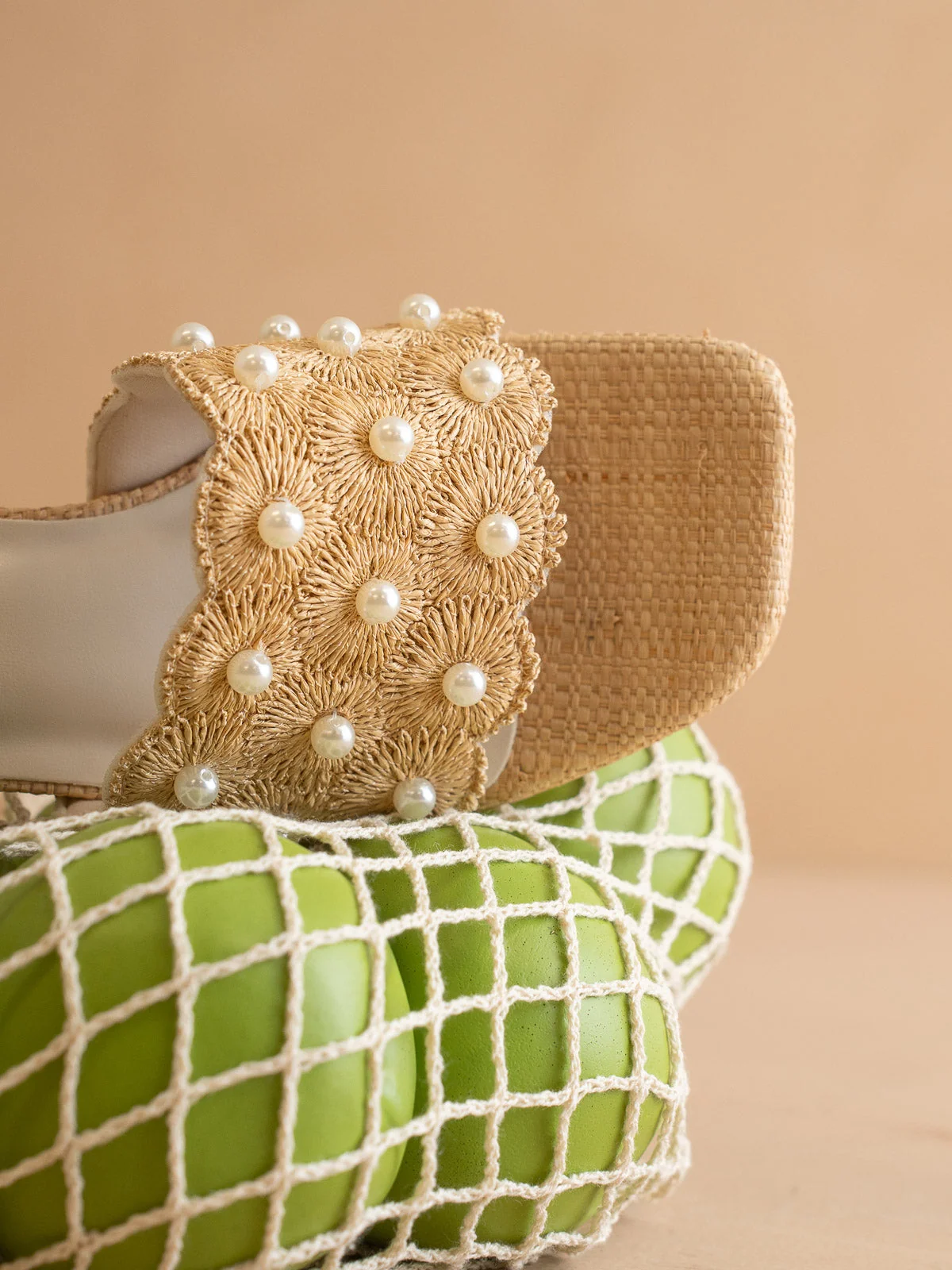 The Holland | Natural Pearl Raffia Block Heel Mule - Image 4