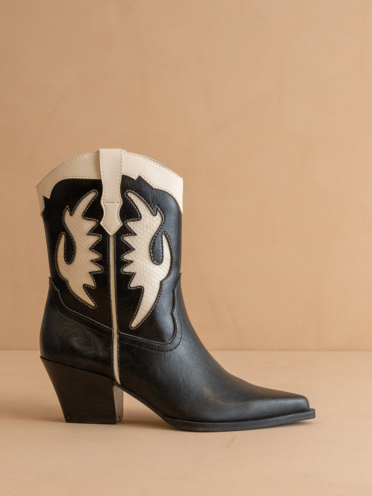 The Houston | Black Layered panel Cowgirl boot *FINAL SALE* - Image 3
