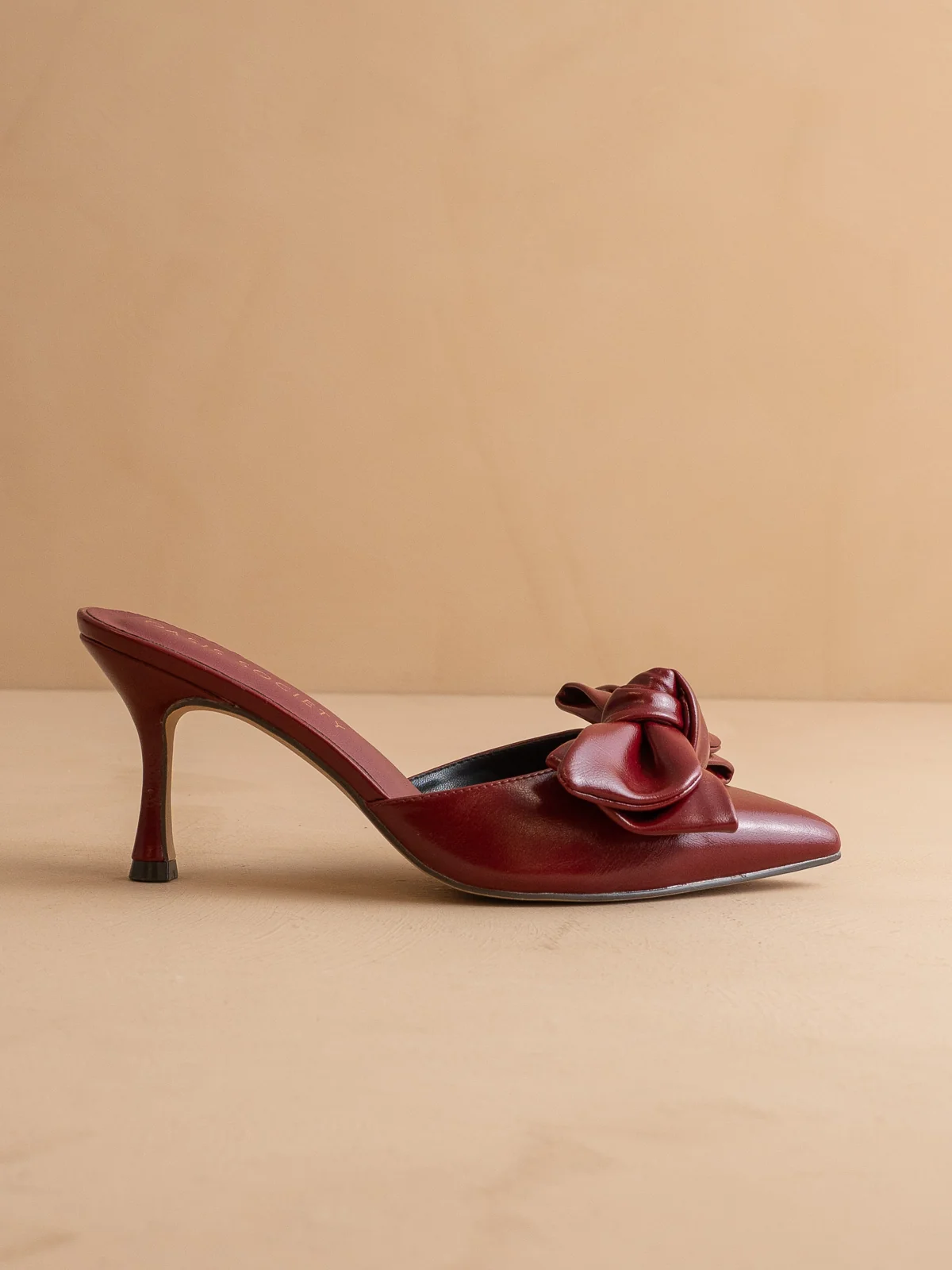 The Jane | Burgundy Wine Pointed Toe Bow Accent Kitten Heel  *FINAL SALE* - Image 4