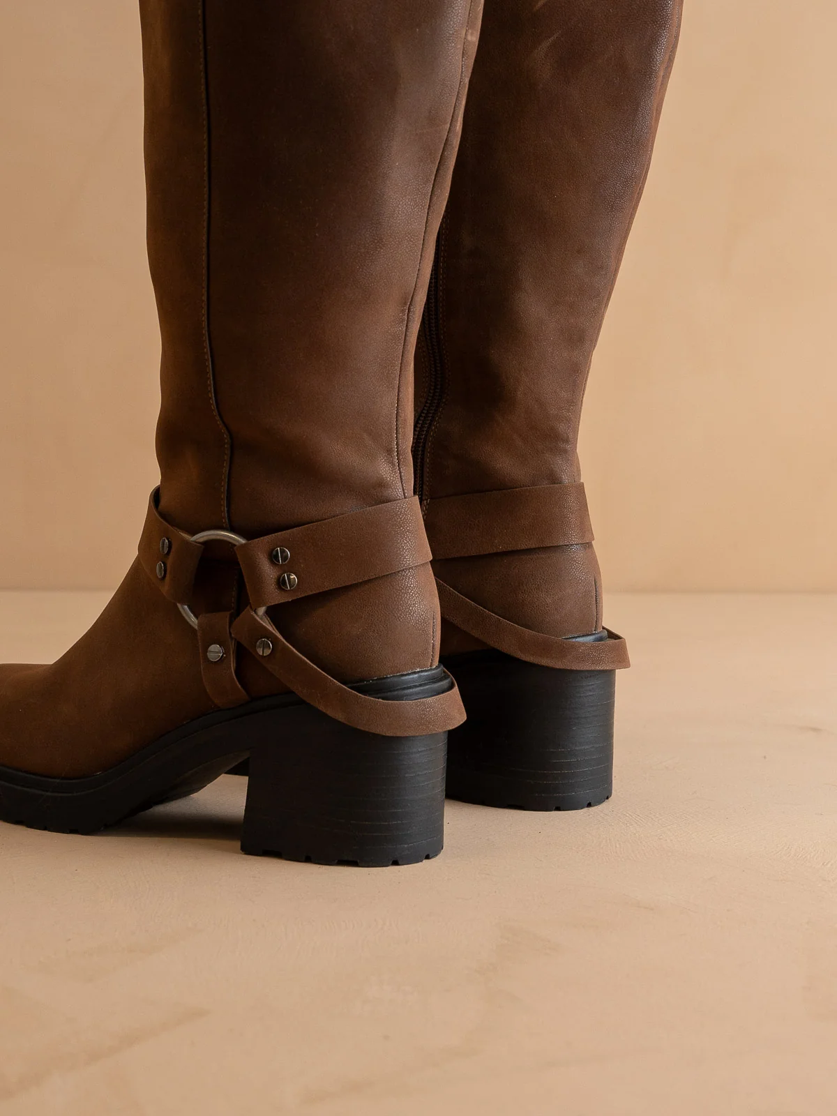 The Leanne | Coffee Moto Knee High Boot - Image 5