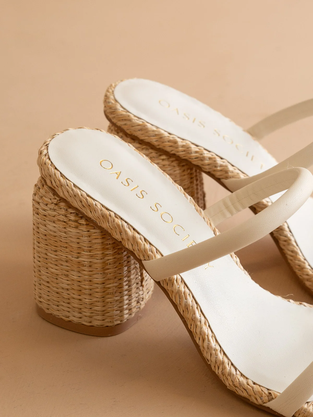 The Margaret | Beige Rattan Heel - Image 3
