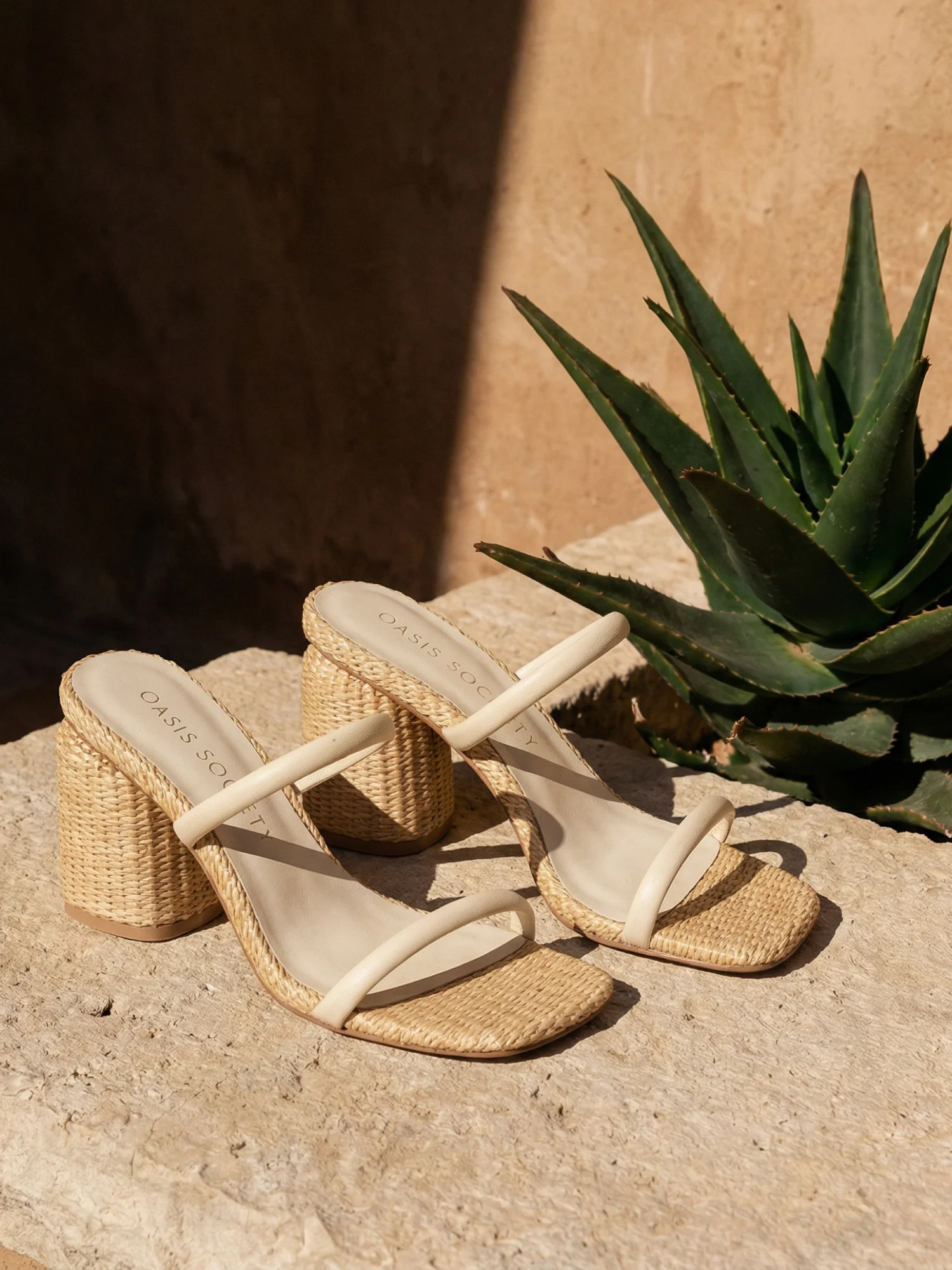 The Margaret | Beige Rattan Heel - Image 5
