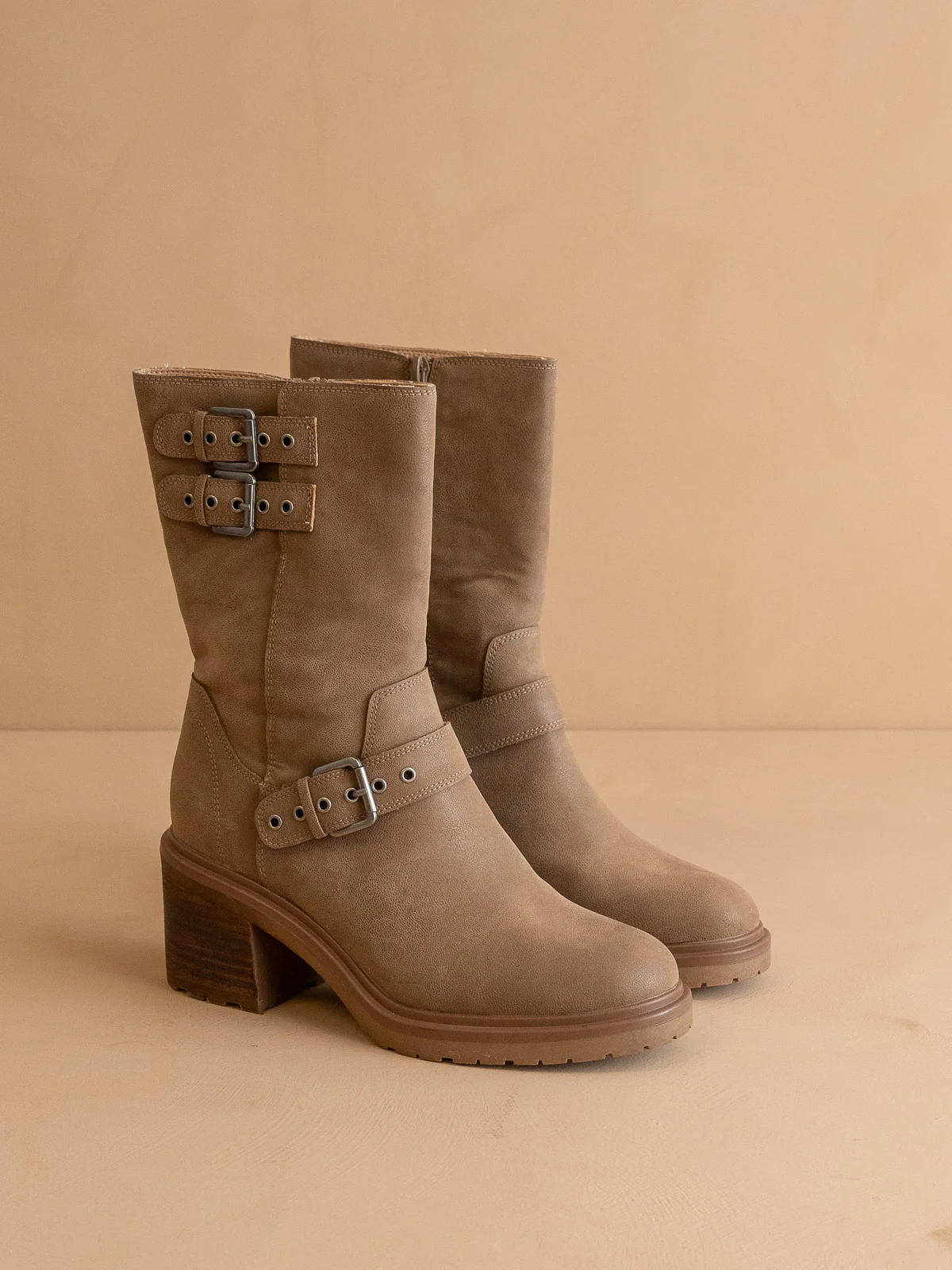 The Rider | Dark Taupe Mid-Calf Moto Boot * FINAL SALE * - Image 3