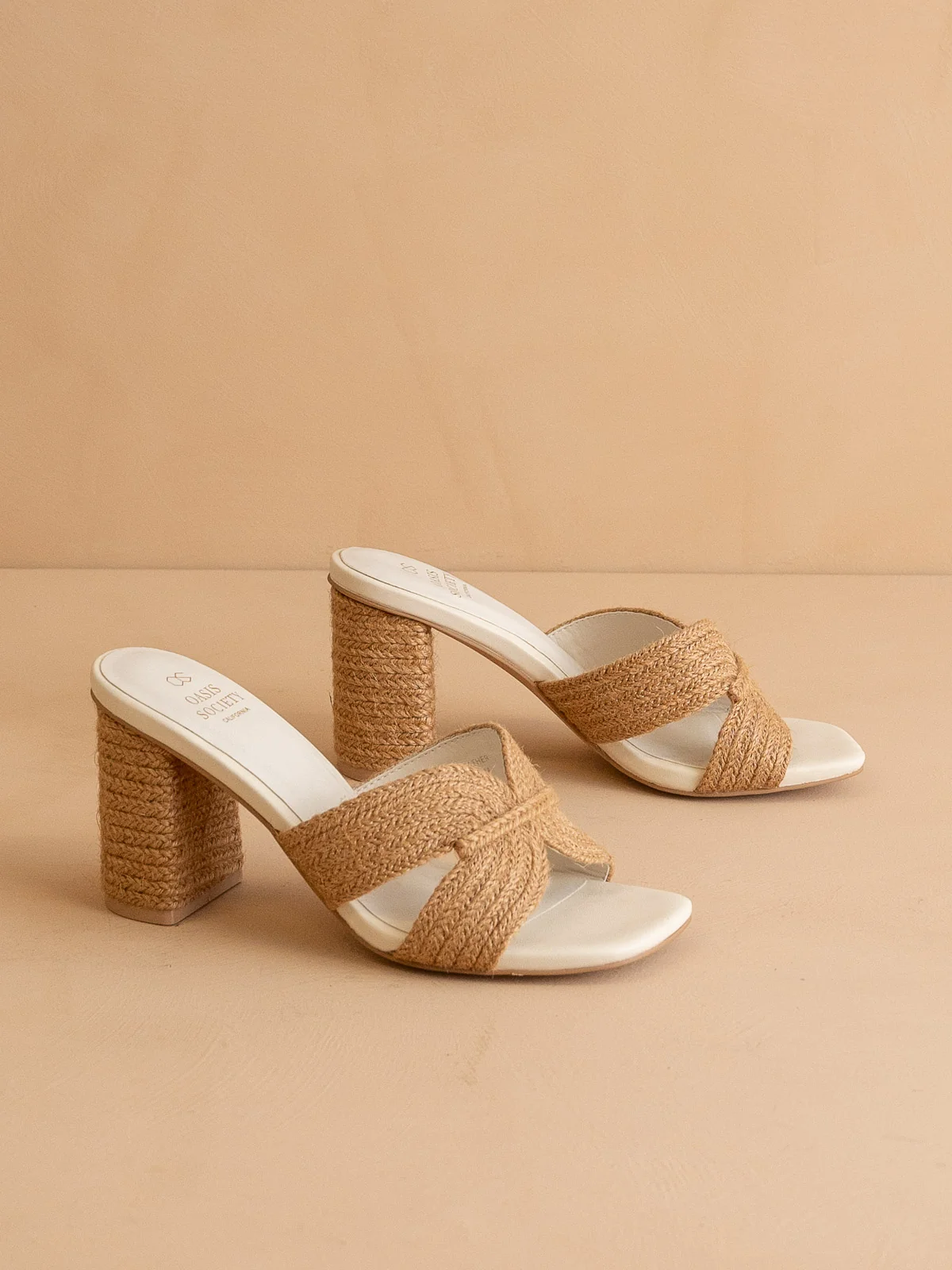 The Santiago | Toffee Raffia Block Heel - Image 3